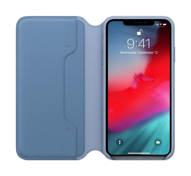 Capa Apple iPhone Xs Max em couro Folio azul centáurea - Capinha